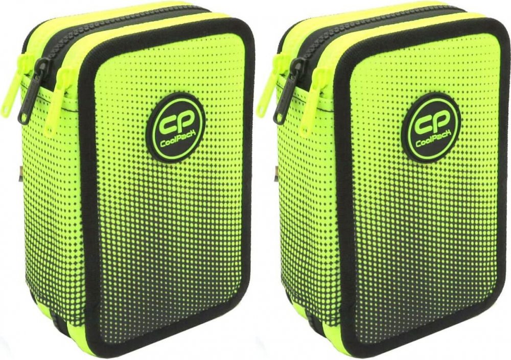 2x Piórnik szkolny CoolPack Jumper 3 Gradient Lemon, 3-komorowy, z wyposażeniem