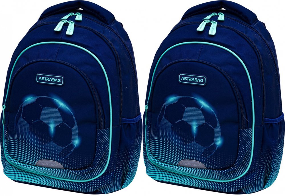 2x Plecak Astra Astrabag Football Light AB330, trzykomorowy, 20l