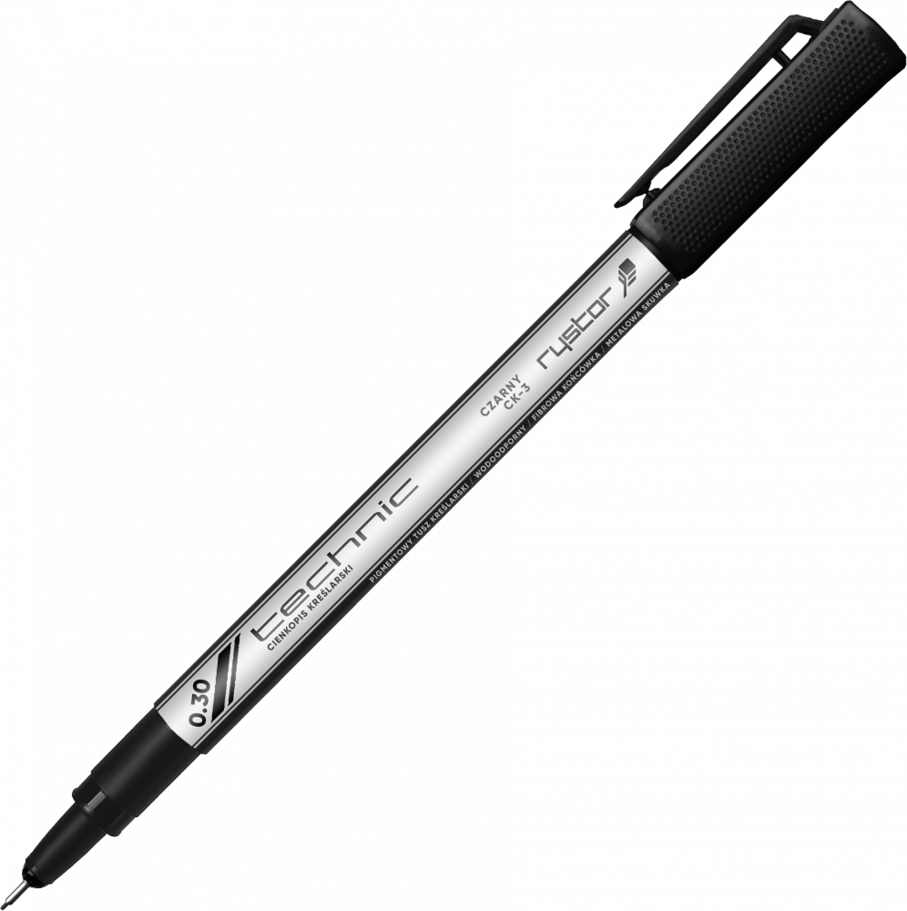 Cienkopis kreślarski Rystor Technic, 0.3 mm, czarny