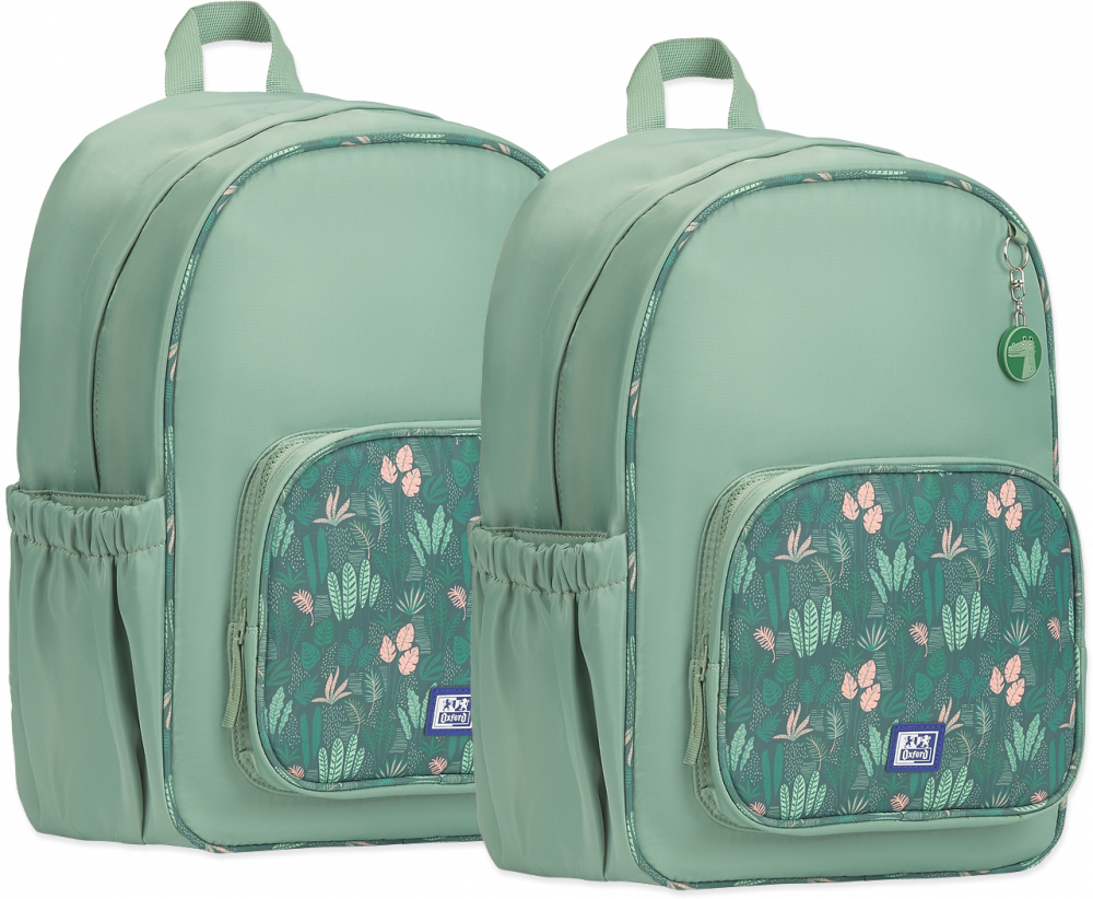 2x Plecak szkolny Oxford Kids, jednokomorowy, 25l, 40x30x16cm, zielony