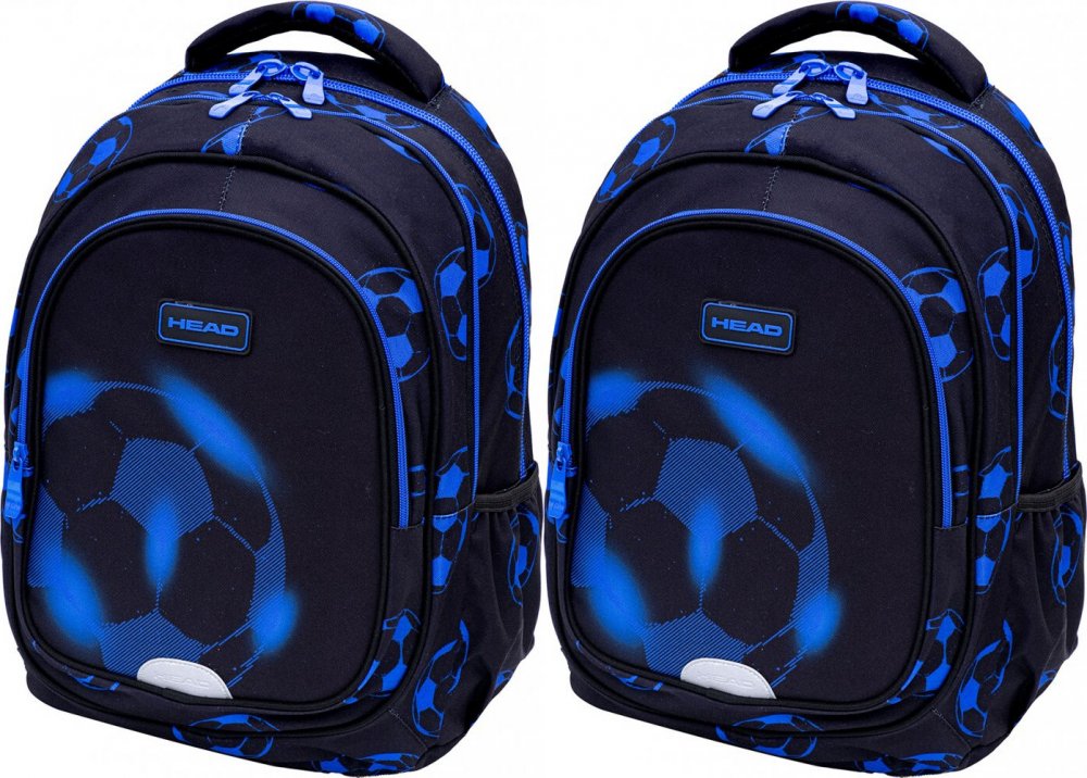 2x Plecak szkolny Astra Head Football, trzykomorowy, 20l, neo blue