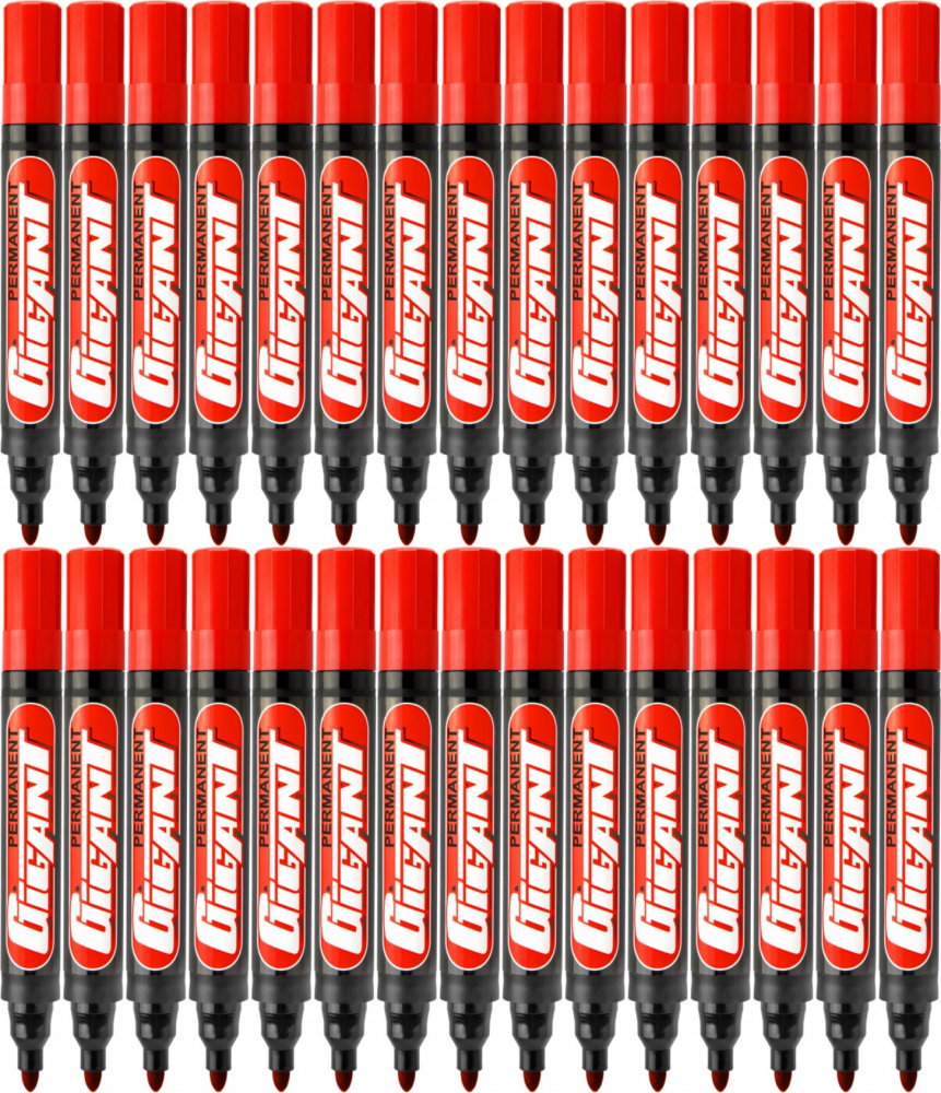 50x Marker permanentny Kamet, Gigant, okrągła, 5.2mm czerwony