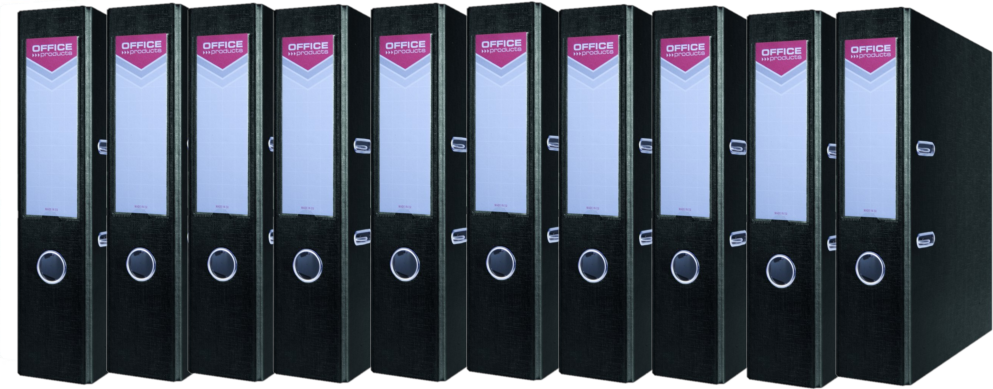 10x Segregator A4 Office Products Officer, szerokość grzbietu 75mm, czarny