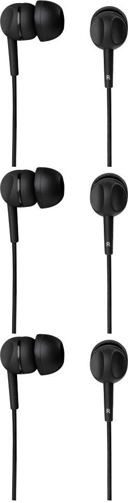 3x Słuchawki przewodowe dokanałowe Thomson EAR3005BK, z mikrofonem, czarny