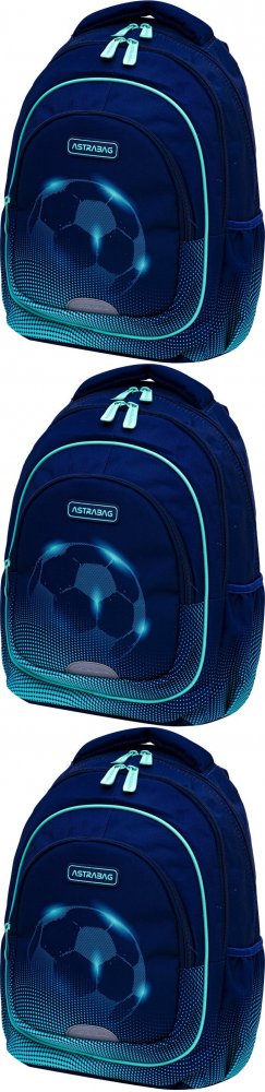 3x Plecak Astra Astrabag Football Light AB330, trzykomorowy, 20l