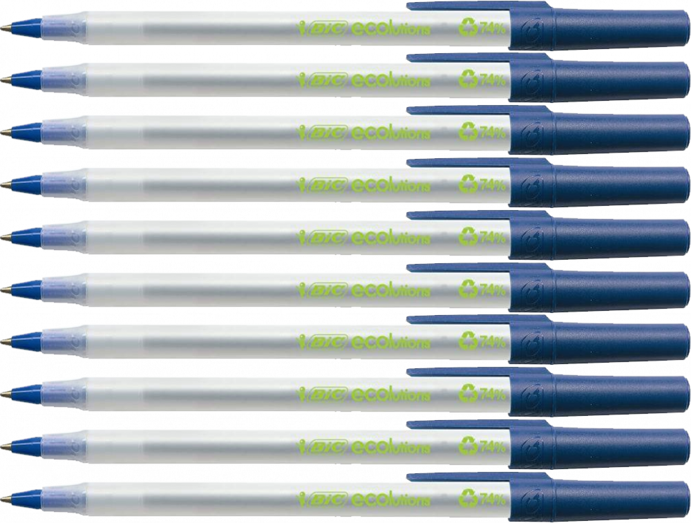 10x długopis Bic, Ecolutions Round Stic, 1mm niebieski