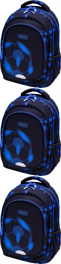 3x Plecak szkolny Astra Head Football, trzykomorowy, 20l, neo blue
