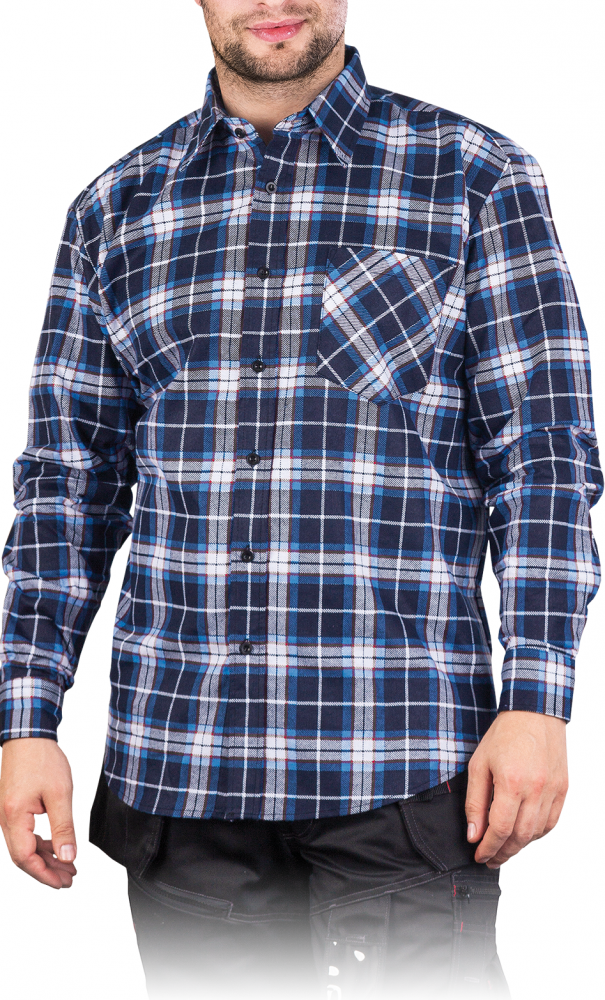 Koszula flanelowa Reis, gramatura 120g, rozmiar L, niebiesko-granatowy