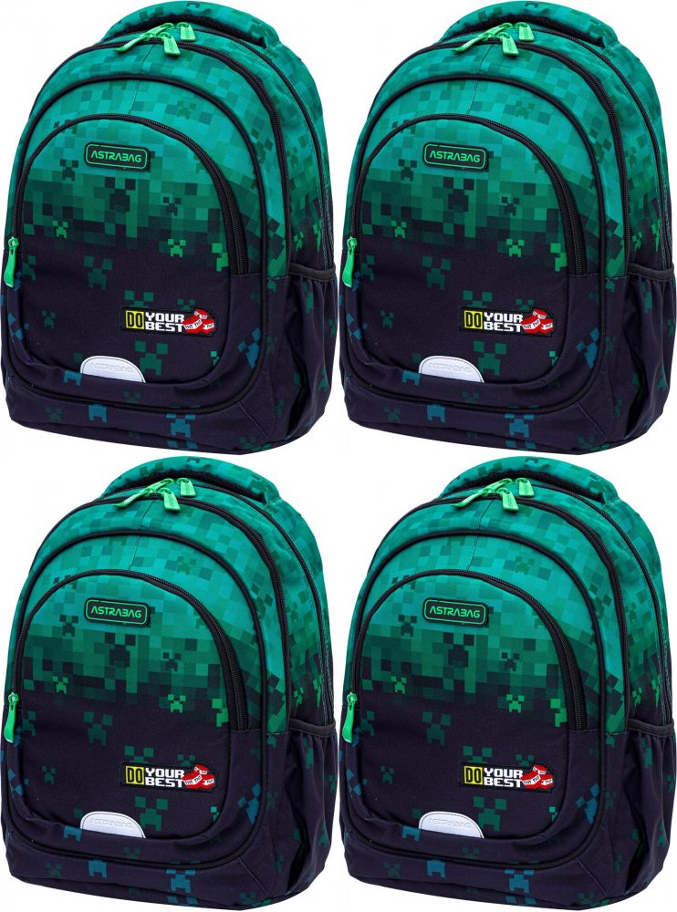 4x Plecak Astra Astrabag Do Your Best AB330, trzykomorowy, 20l