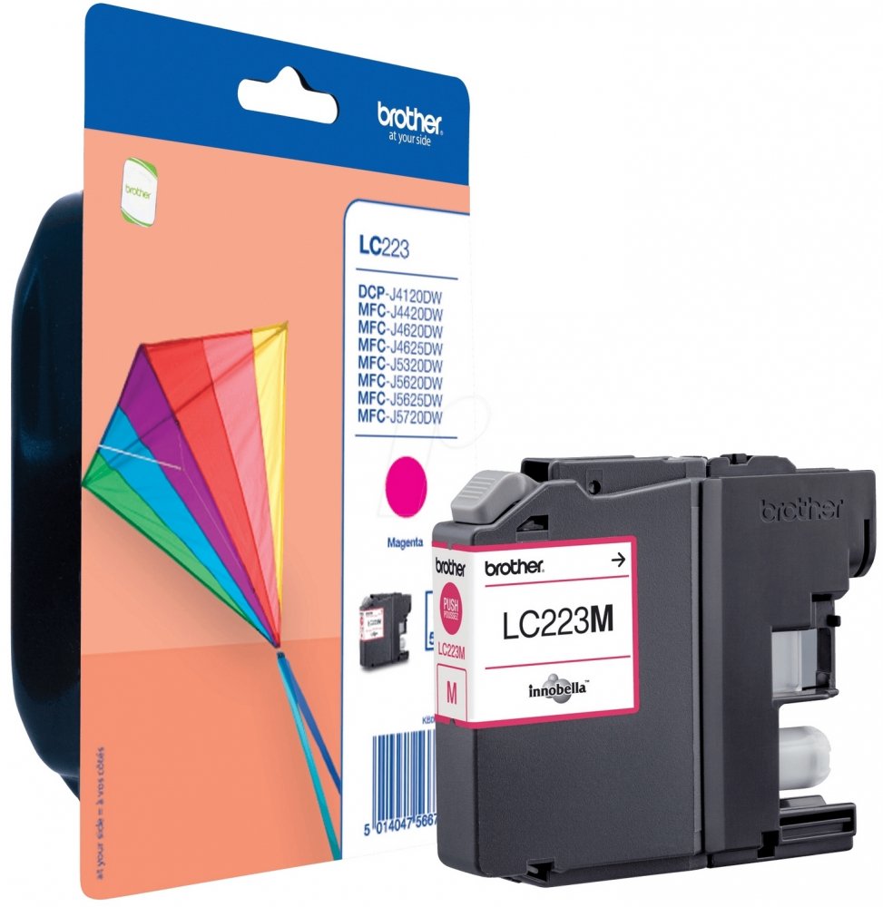 Tusz Brother (LC223M), 550 stron, magenta (purpurowy)