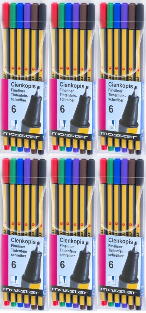 6x Cienkopis Kamet Masster, 0.4mm, 6 sztuk, mix kolorów