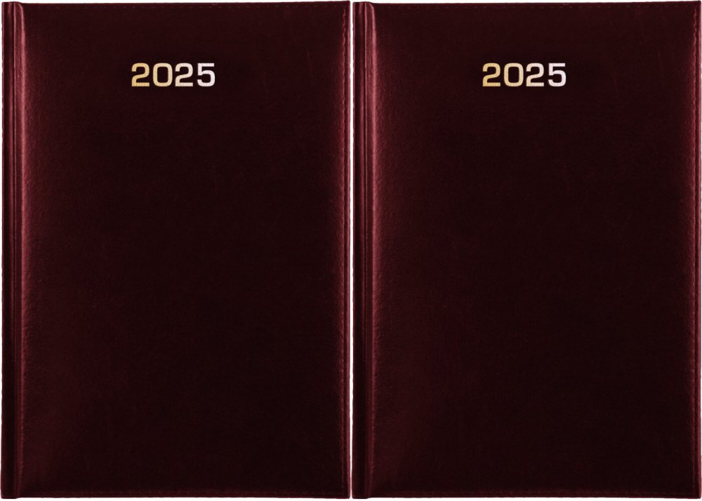 2x Kalendarz książkowy 2025, Udziałowiec, Dyrektorski, A5, dzienny, 160 kartek bordowy