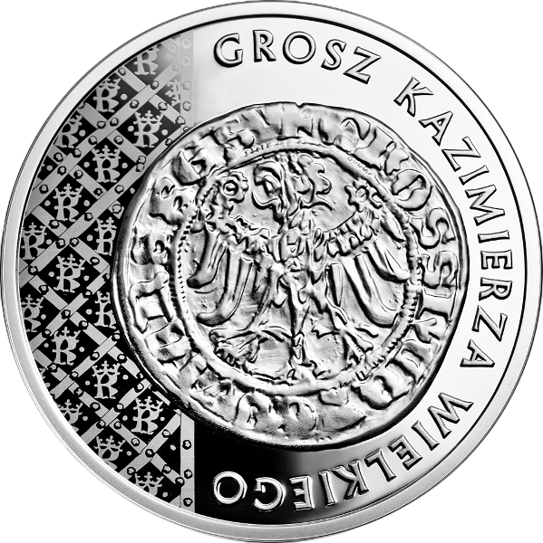 Srebrna moneta Historia monety Polskiej: Grosz Kazimierza Wielkiego - wysyłka 24 h!