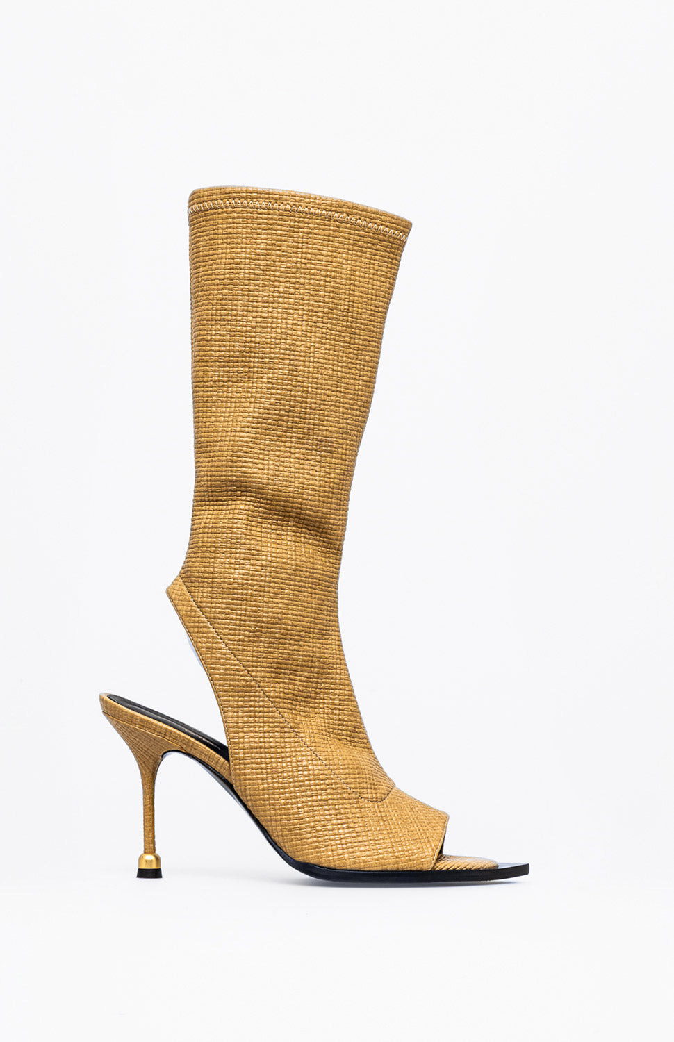 Skórzane botki damskie NEGIN BEIGE JUTE 40 - Vanda Novak