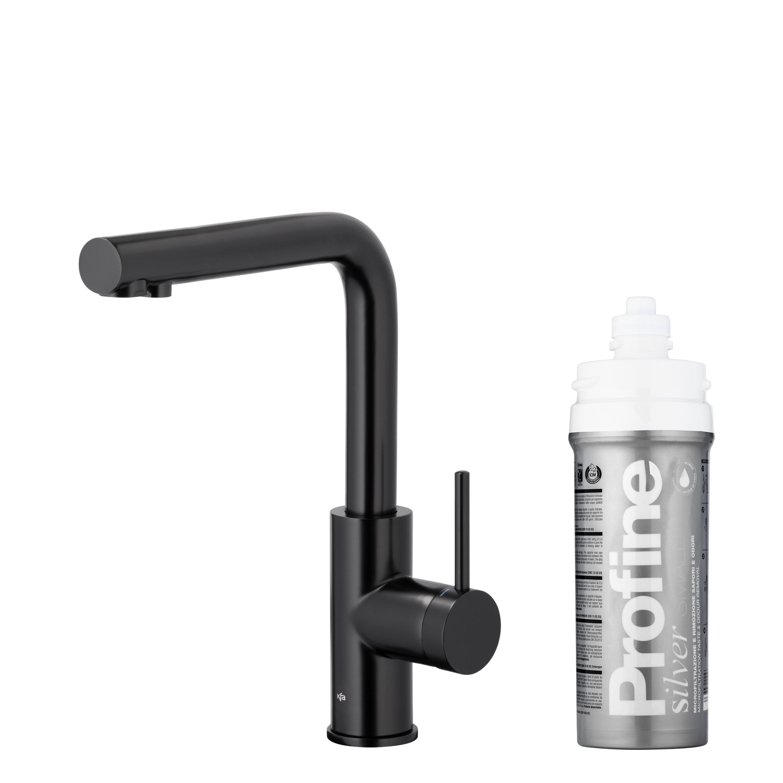 KFA Armatura Duero Pure Basic bateria kuchenna stojąca z filtrem Sliver czarny mat 6623-914-81
