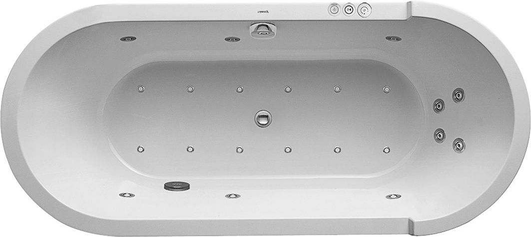Duravit Starck wanna wolnostojąca 180x80 cm z hydromasażem Combi-System P biała 760010000CP1000
