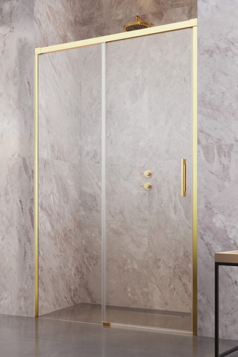 Radaway Idea DWJ Gold drzwi prysznicowe 120 cm prawe złoty połysk/szkło przezroczyste 387016-09-01R