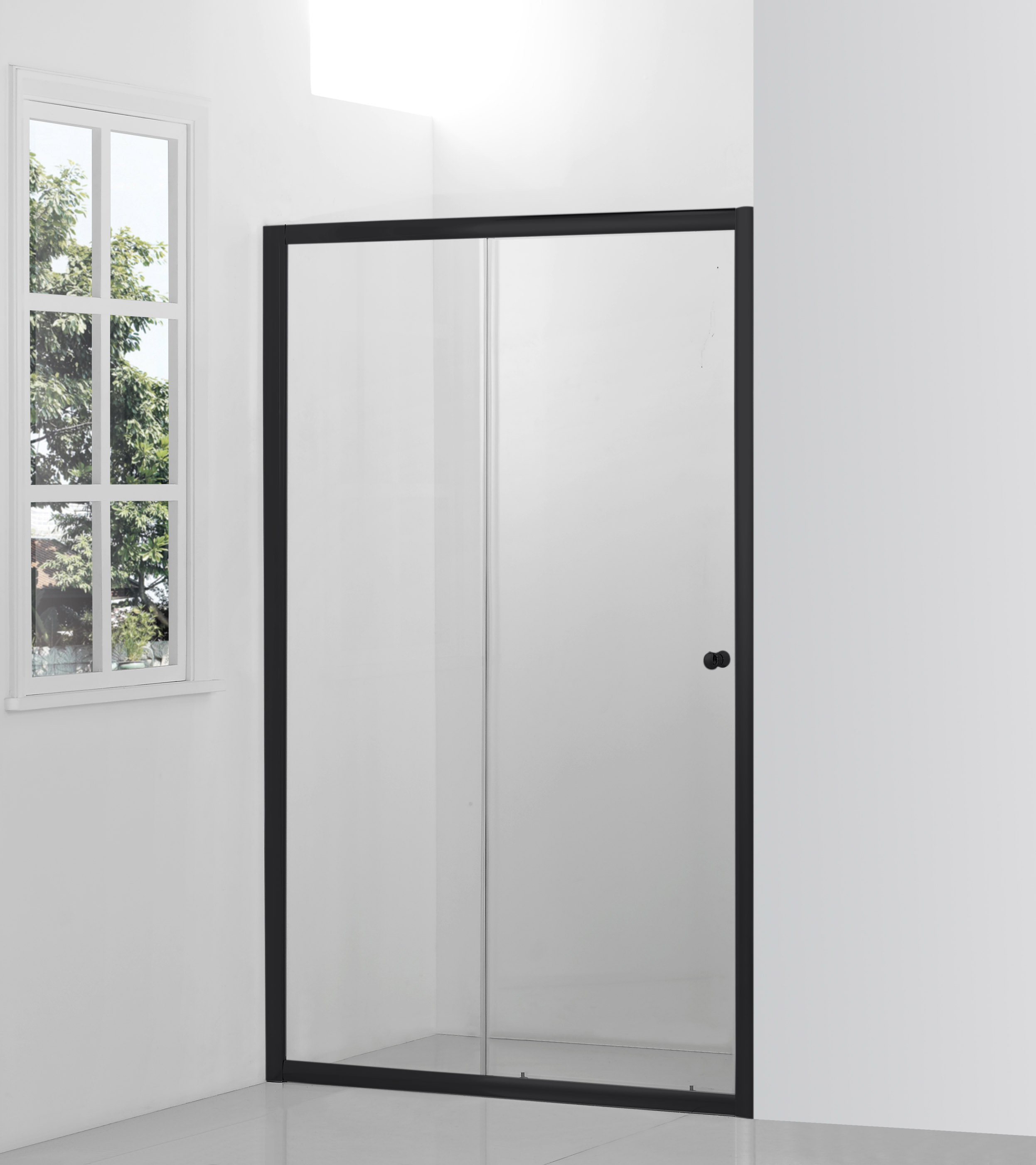 Hagser Ava drzwi prysznicowe 120 cm dwuczęściowe przesuwne czarny mat/szkło przezroczyste HGR15000021 - Wysyłka w 24h