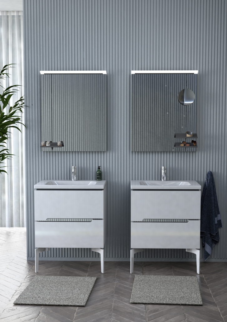 Oristo Silver Uni szafka 80 cm podumywalkowa wisząca biały połysk OR33-SD2S-80-1-V3