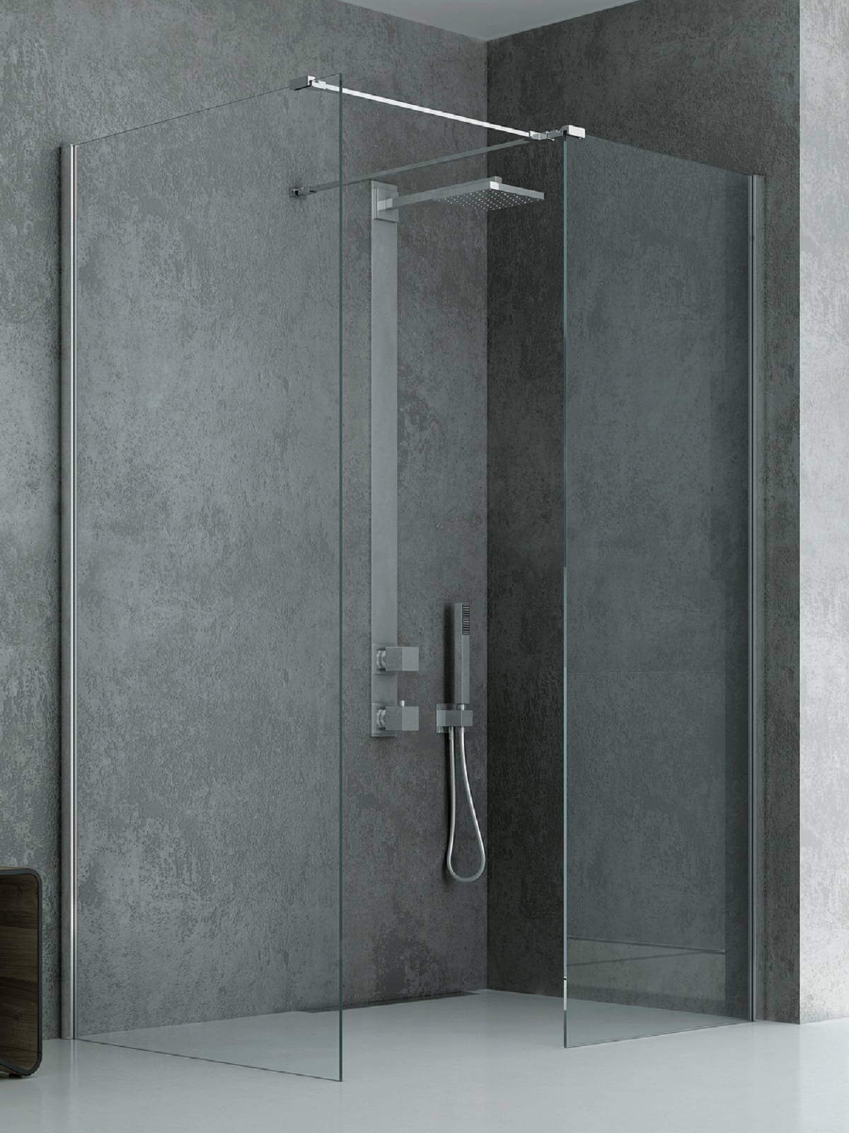 New Trendy New Modus kabina prysznicowa walk-in 150x80 cm prostokątna chrom połysk/szkło przezroczyste EXK-5516