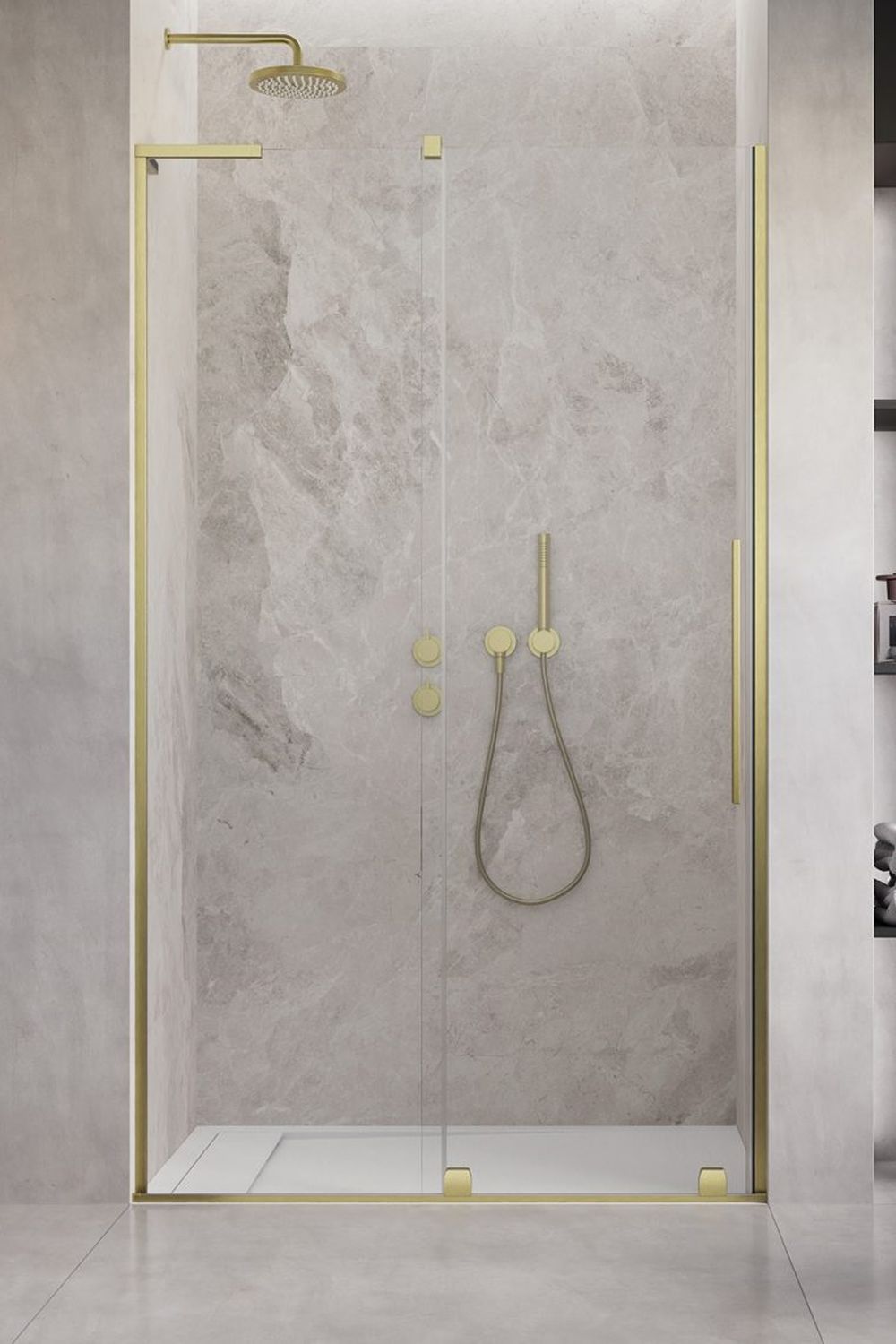 Radaway Furo SL Brushed Gold DWJ drzwi prysznicowe 120 cm lewe złoty szczotkowany/szkło przezroczyste 10307622-99-01L/10110580-01-01