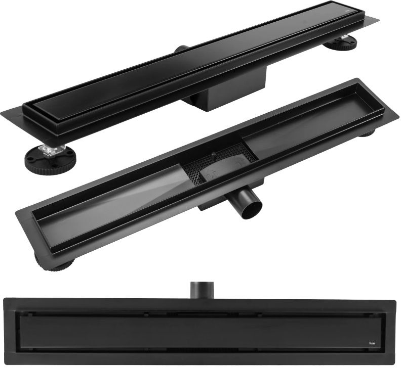 Rea Neox Czarny odpływ liniowy 70 cm czarny REA-G6602