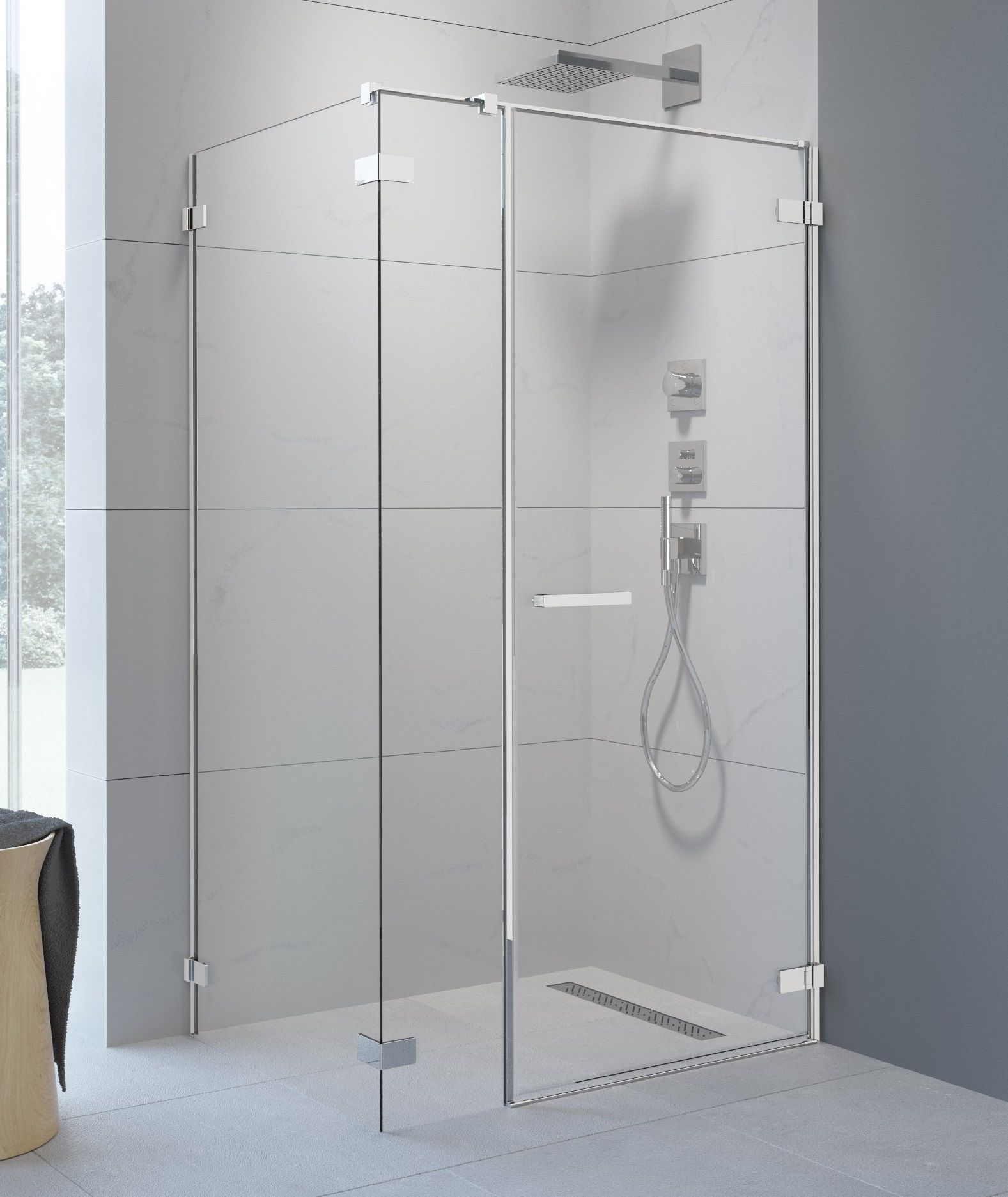Radaway Arta KDS I drzwi prysznicowe 82 cm prawe chrom+/szkło przezroczyste 386820-03-01R