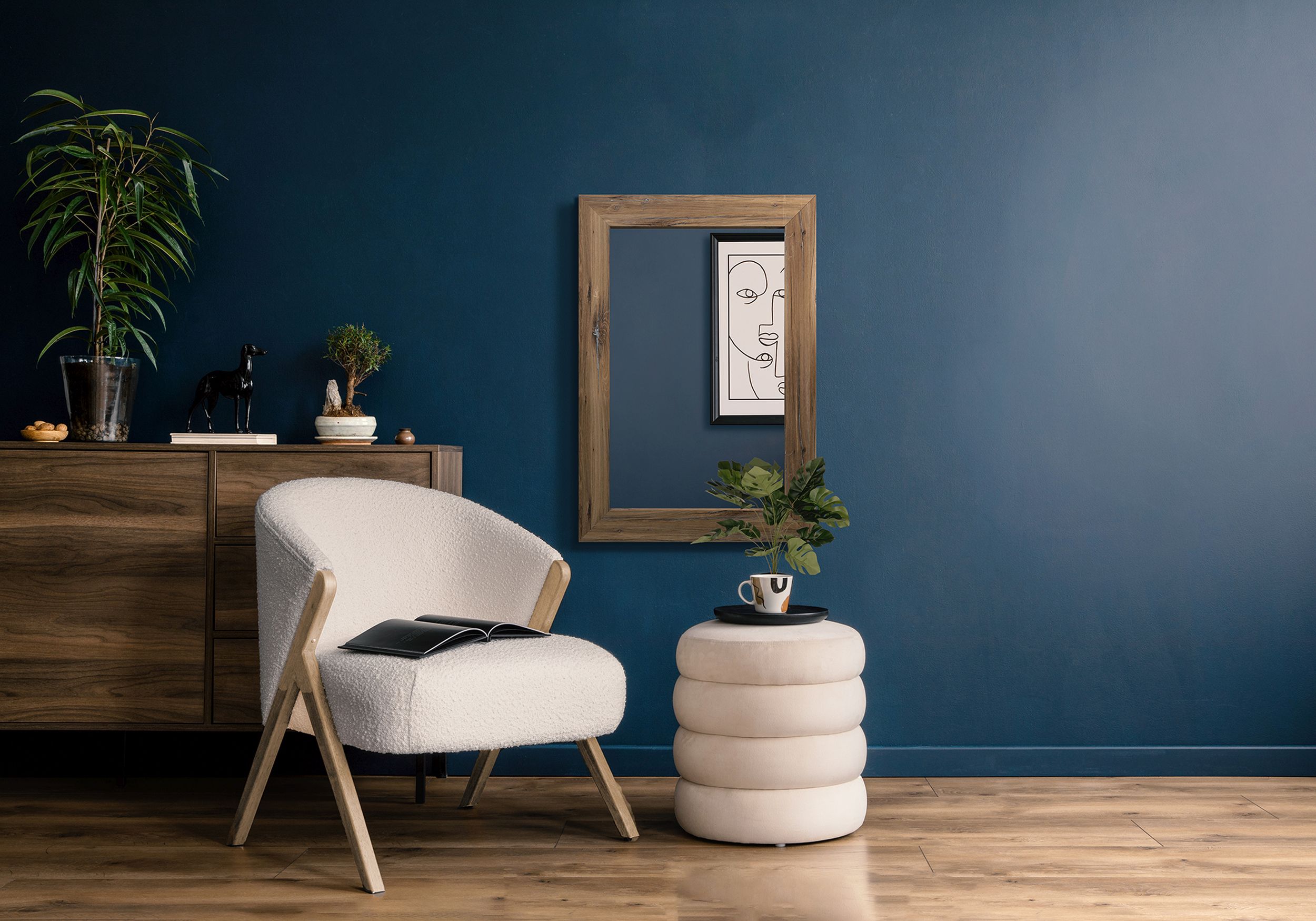 Styler Jyvaskyla lustro prostokątne 86x60 cm rama truflowa LU-12327