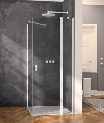 Huppe Design Pure drzwi prysznicowe 120 cm uchylne czarny /szkło przezroczyste 8P0726.123.322