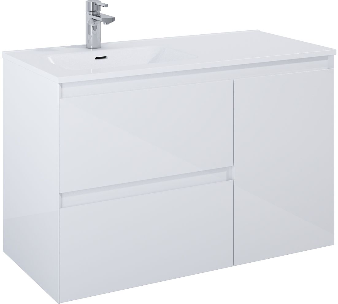 Elita Split szafka 100x45,8x63,5 cm podumywalkowa wisząca lewa biały połysk RE011006058060