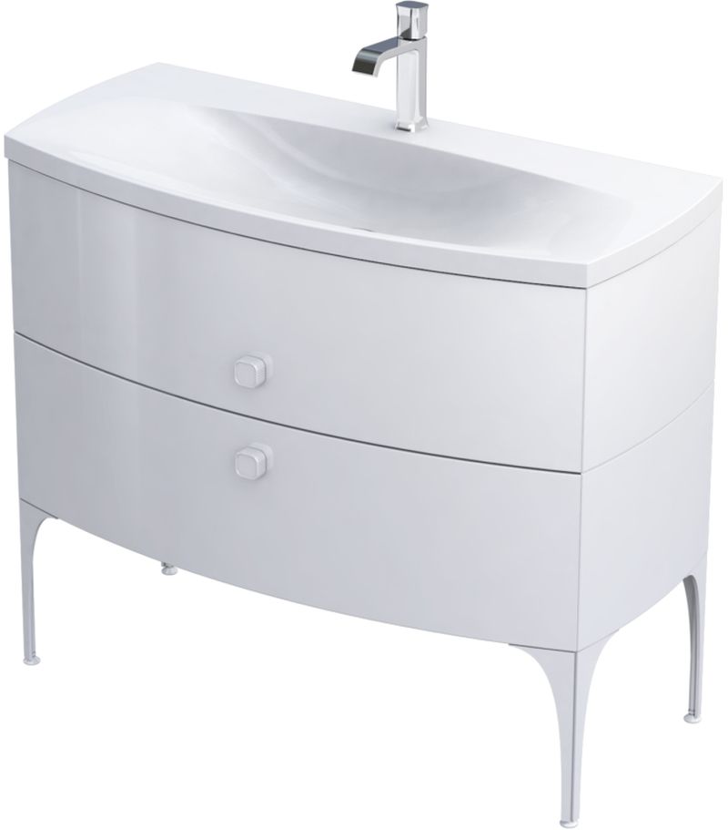 Oristo Louis szafka 102 cm podumywalkowa wisząca biały połysk OR50-SD2S-102-1