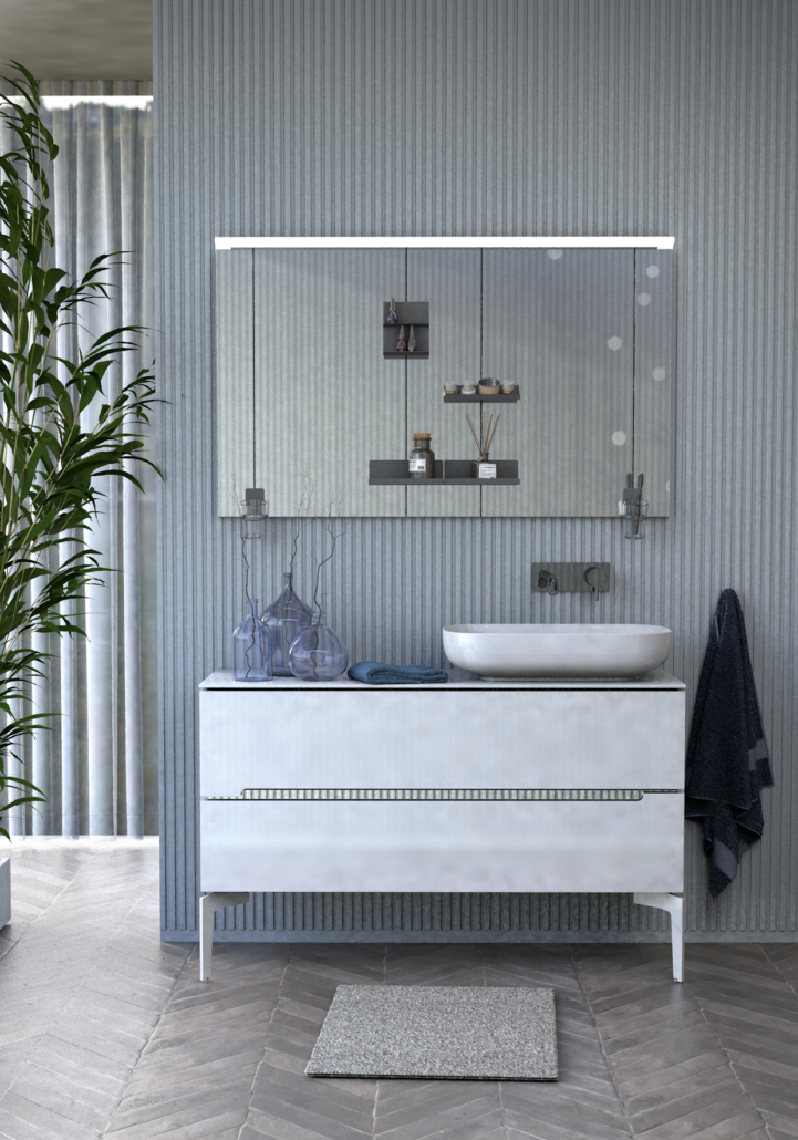Oristo Silver Uni szafka 120 cm podumywalkowa wisząca biały połysk OR33-SD2S-120-1-V3