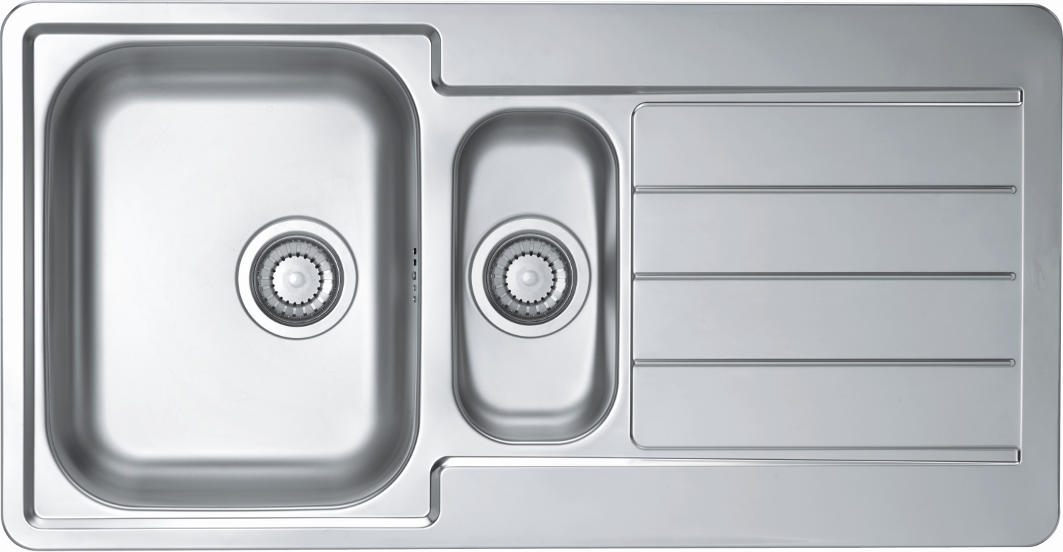 Alveus Line Start 10 zlewozmywak stalowy 98x50 cm wpuszczany 1.5-komorowy len 1082451