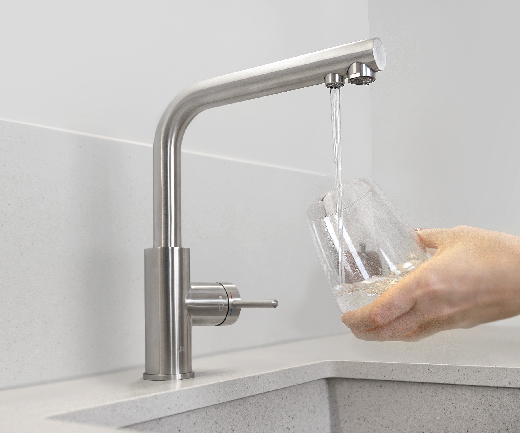 KFA Armatura Duero Pure Basic bateria kuchenna stojąca z filtrem Hydro+ inox 6623-912-22