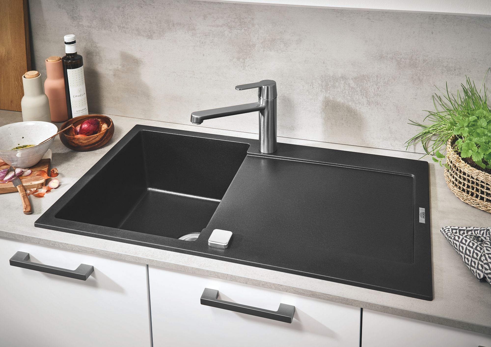 Grohe K500 zlewozmywak granitowy 86x50 cm czarny 31644AP0