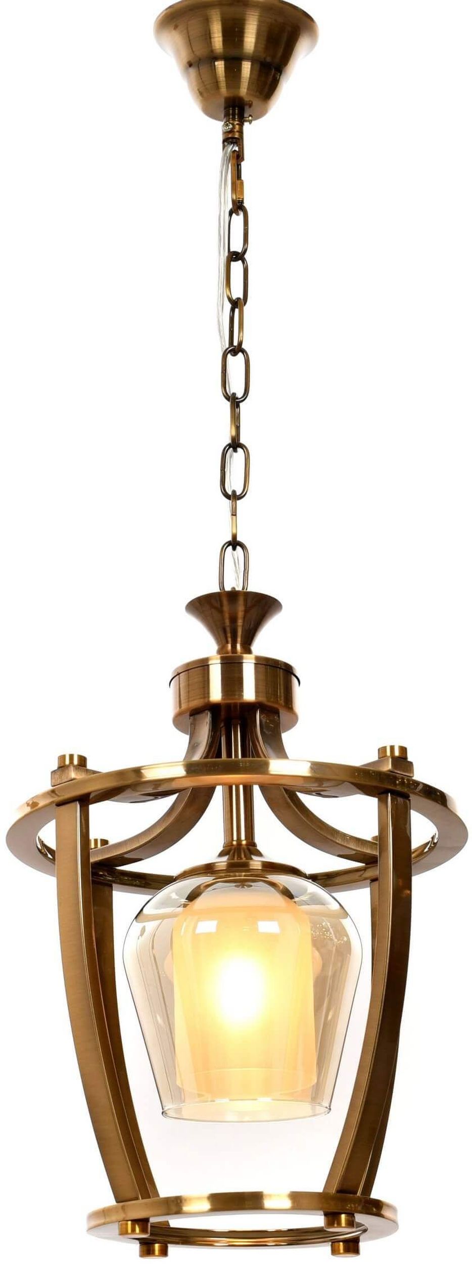 Lumina Deco Brooklyn W1 lampa wisząca 1x40W mosiądz/szkło przezroczysto-białe LDP1231-1MD - Wysyłka w 24h