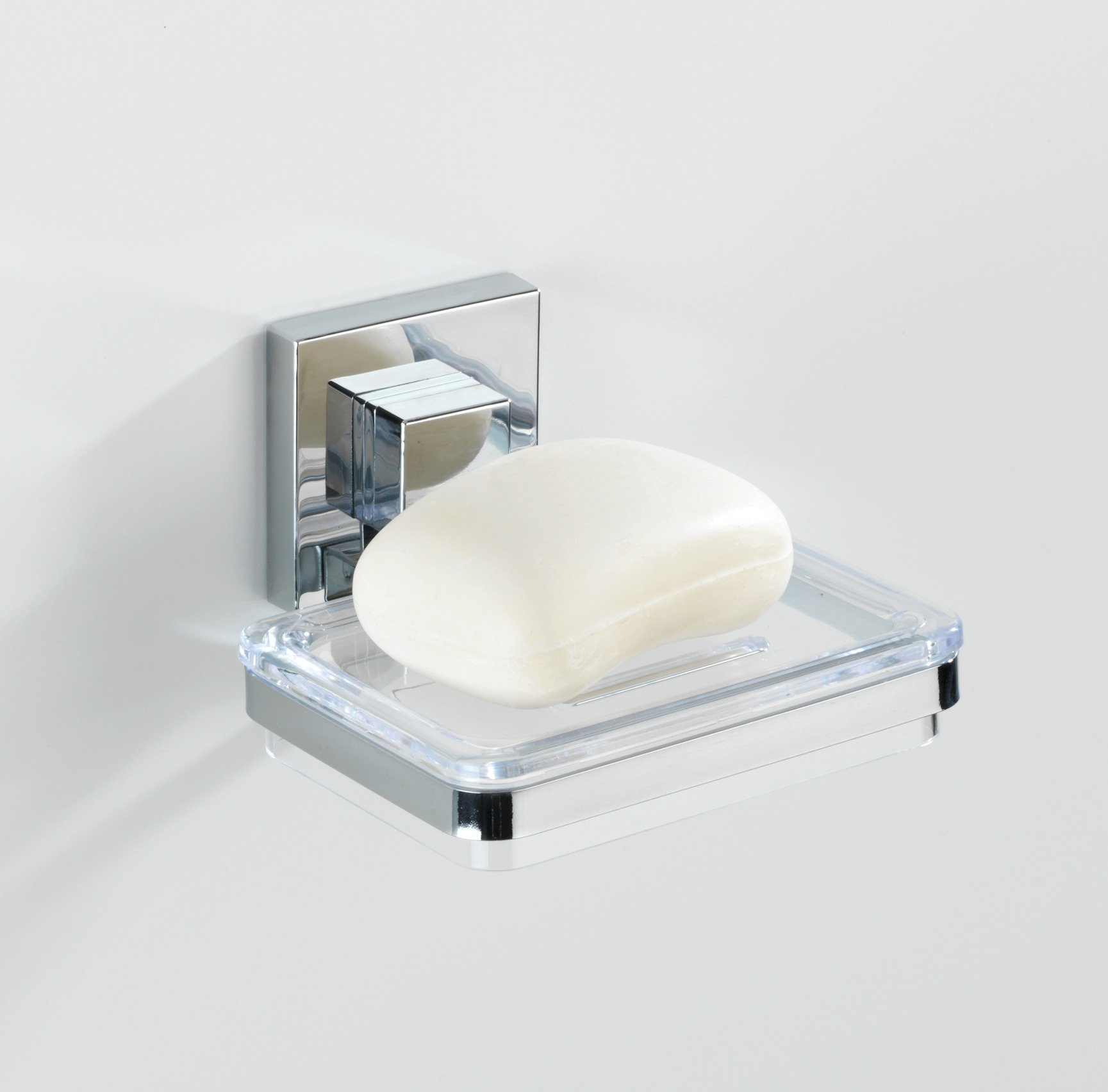 Wenko VL Quadro mydelniczka wisząca srebrny/przezroczysty 22681100 - Wysyłka w 24h