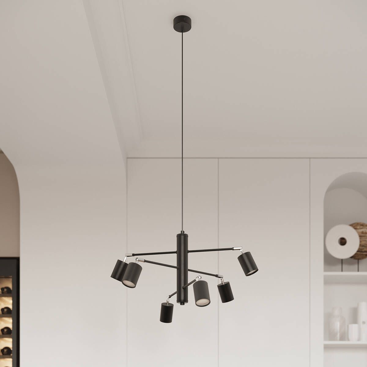 Sollux Lighting Lemmi lampa wisząca 6x10W czarny SL.1207