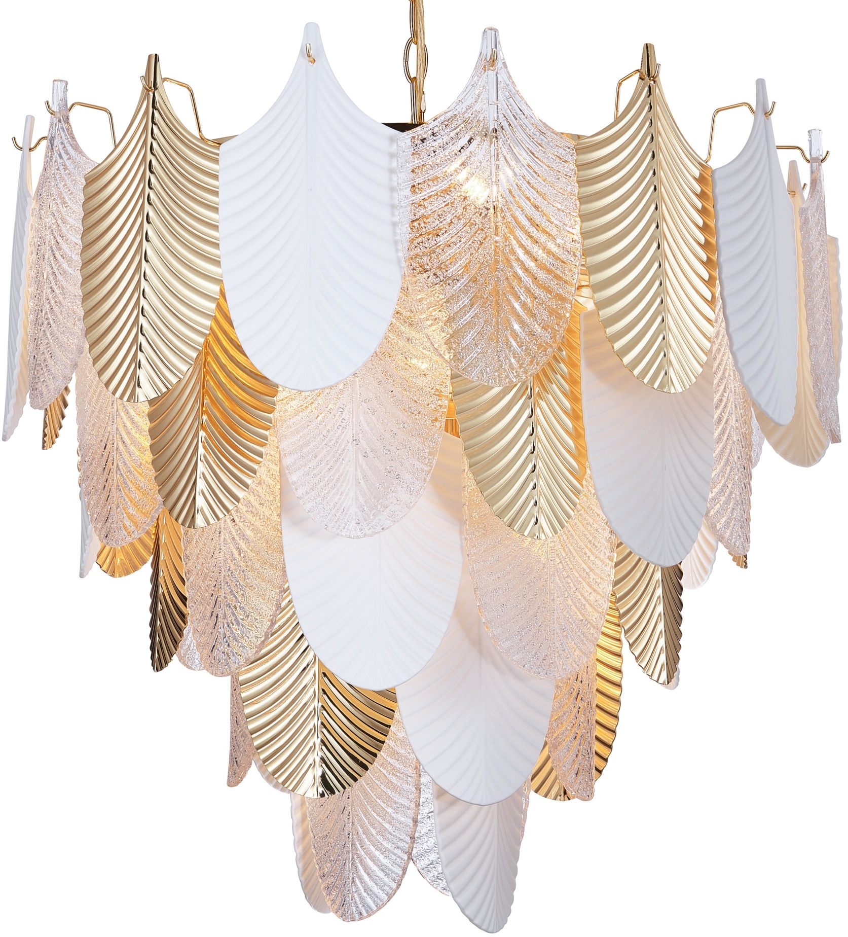 CosmoLight Palermo lampa wisząca 21x40W biały mat/złoty/przezroczysty P21070AU
