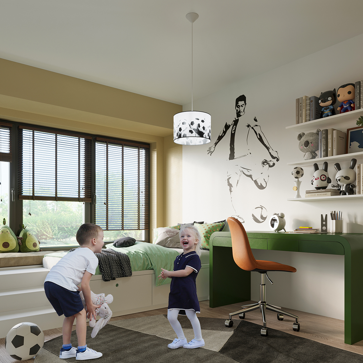 Sollux Lighting Piłka lampa wisząca 1x15 W biała-czarna SL.1427