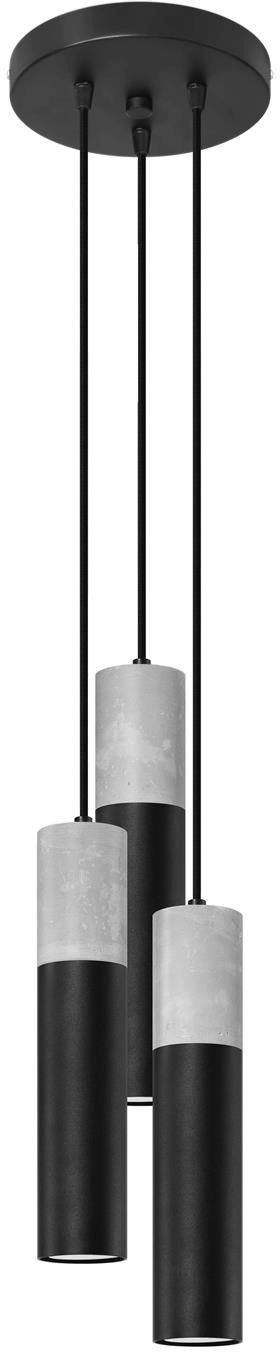 Sollux Lighting Borgio lampa wisząca 3x12 W czarna SL,1081