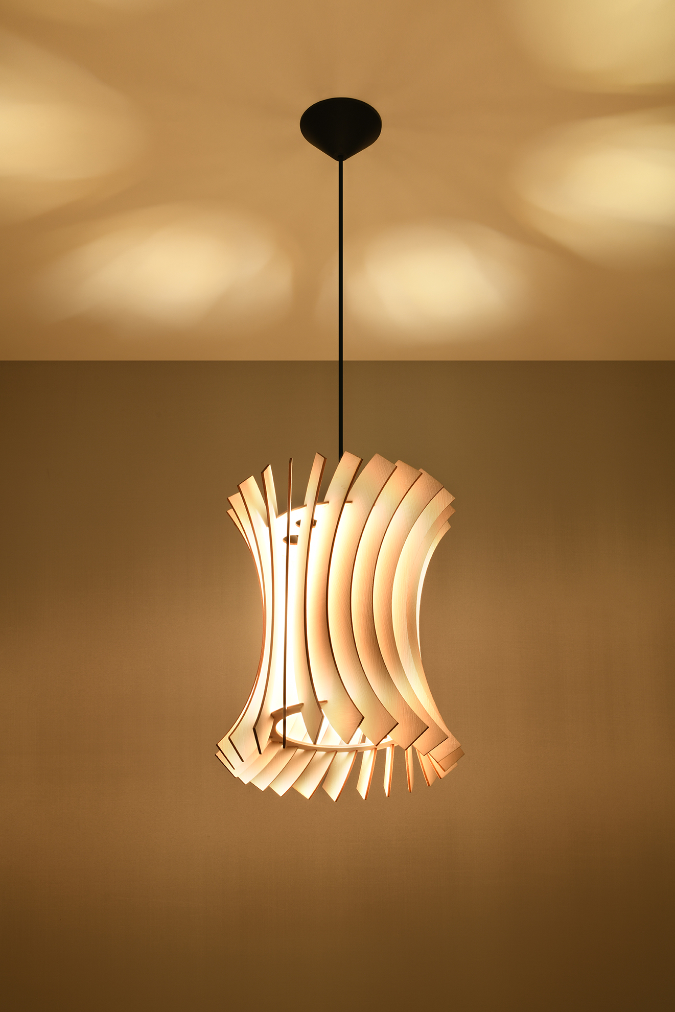 Sollux Lighting Oriana lampa wisząca 1x60W drewno naturalne SL.0642