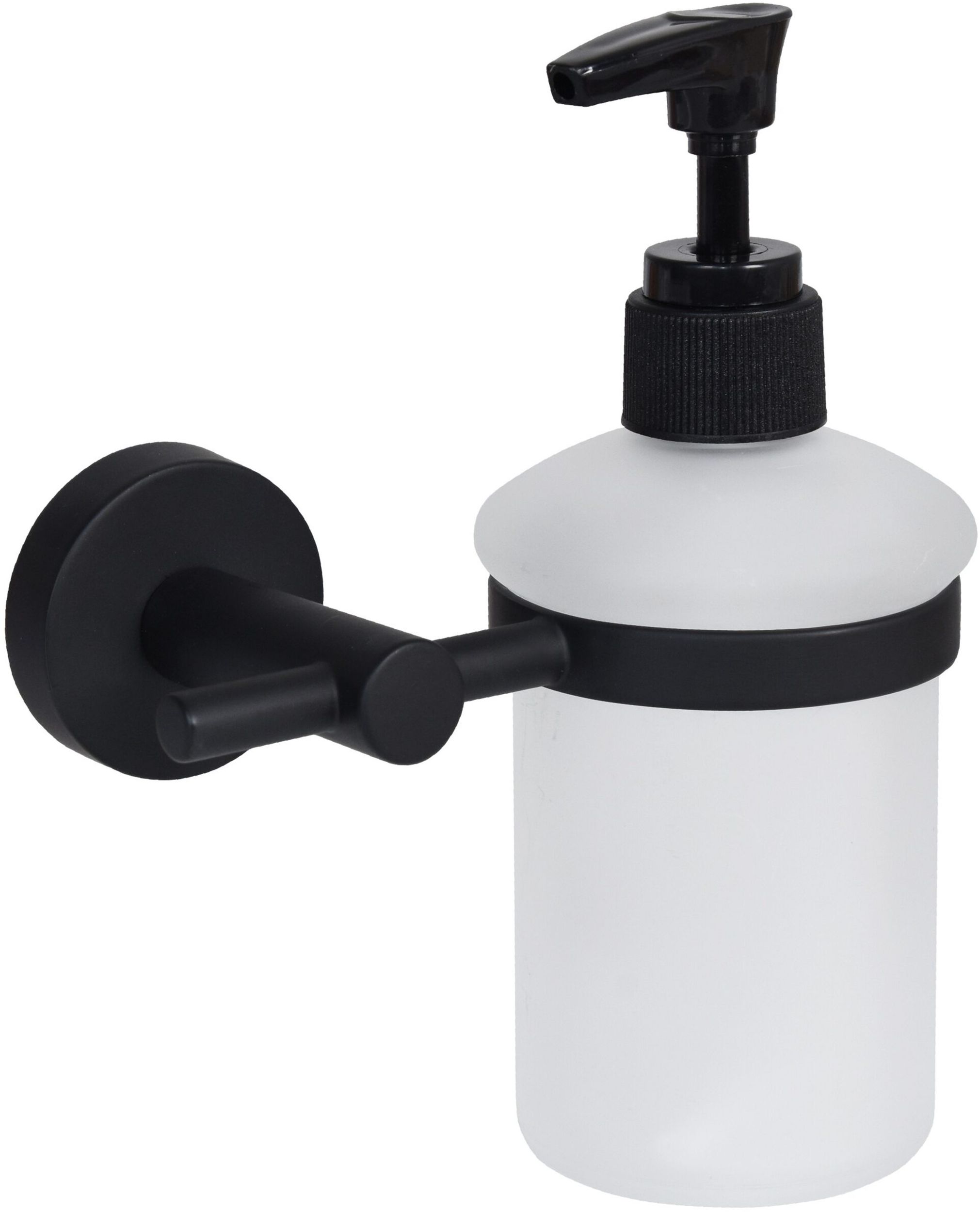Bisk For You dozownik do mydła 150 ml ścienny czarny/szkło mrożone 08253