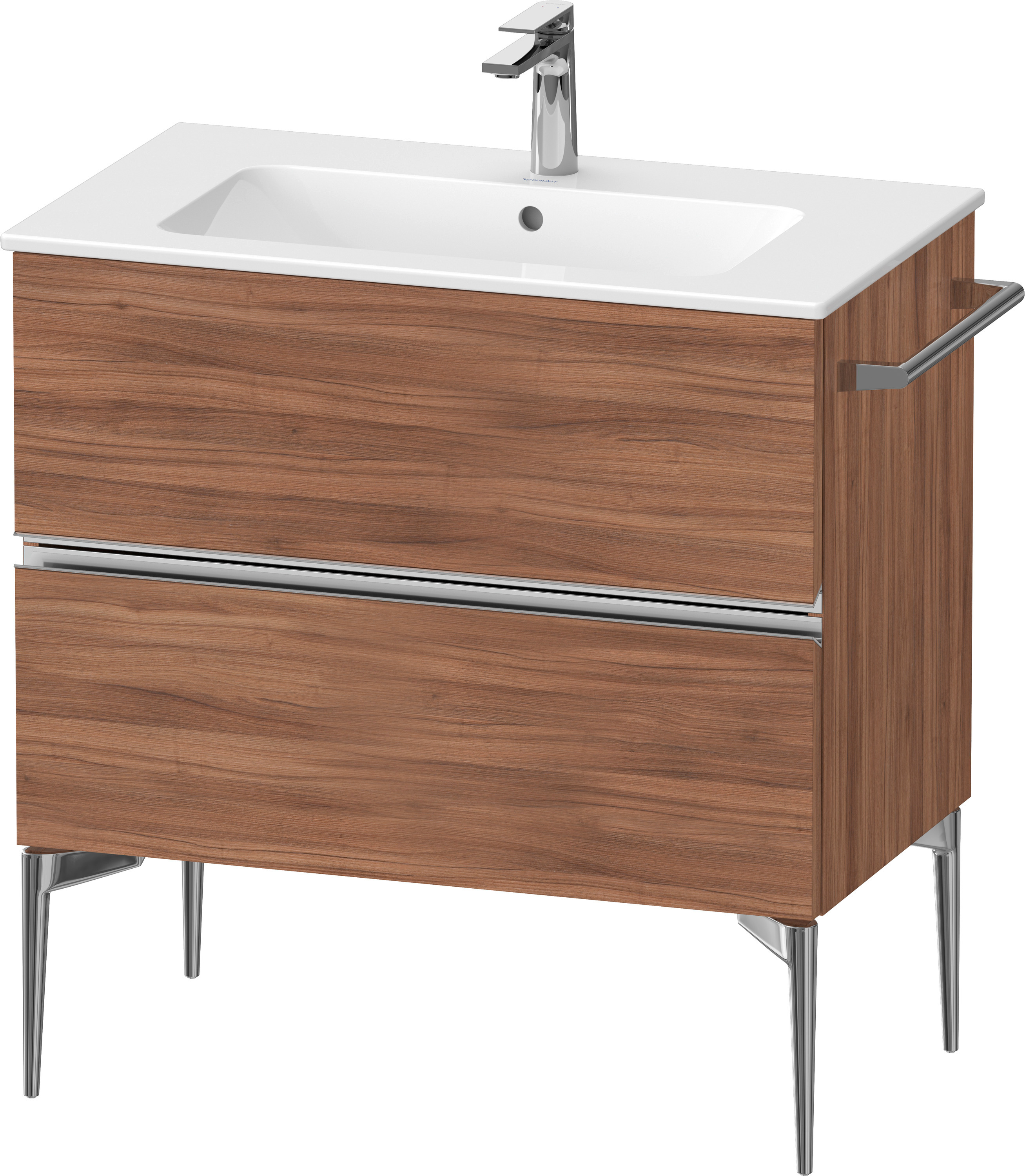 Duravit Sivida szafka 81x47,7x59,1 cm podumywalkowa wisząca orzech-chrom SV4644010790000