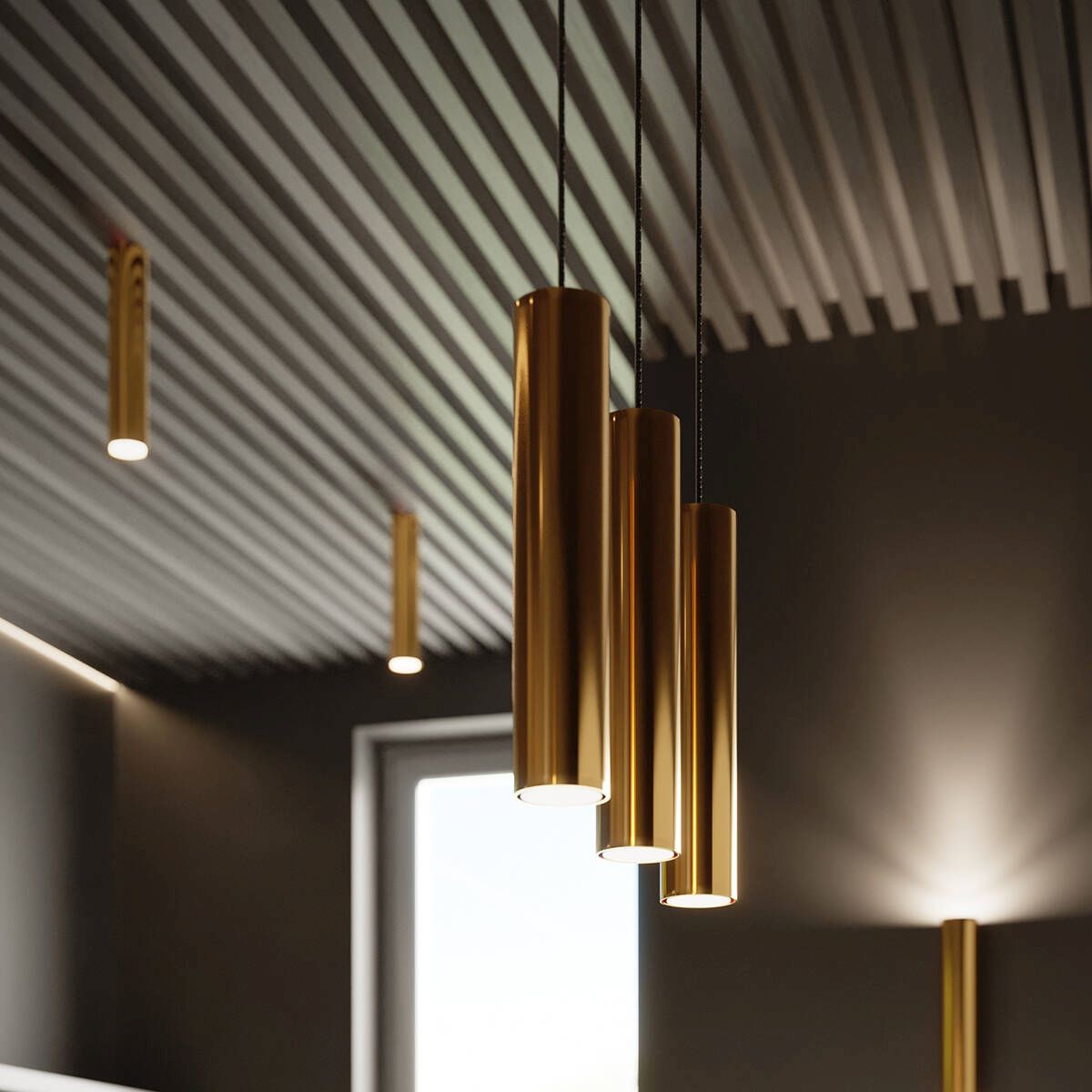 Sollux Lighting Lagos lampa wisząca 3x10W złoty połysk SL.1201 - Wysyłka w 24h