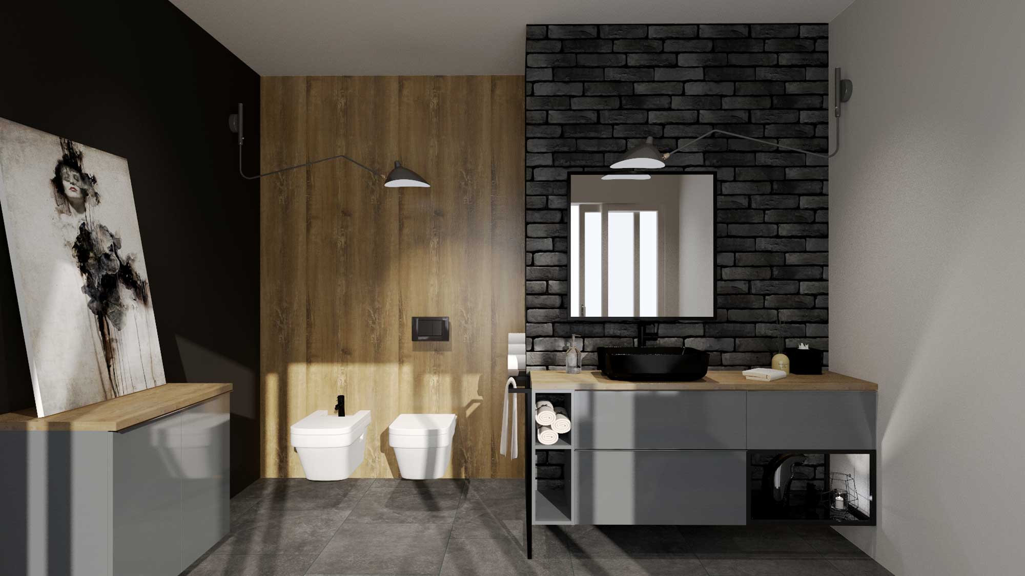 Elita Look szafka 20x45,1x63,5 cm boczna wisząca antracyt połysk RE110200026610