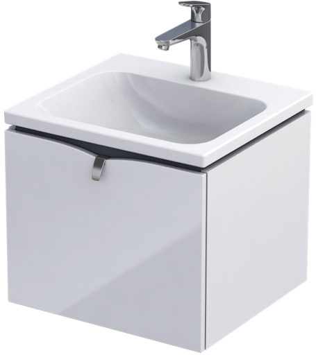 Oristo Siena szafka 50 cm podumywalkowa wisząca biały połysk OR45-SD1S-50-1