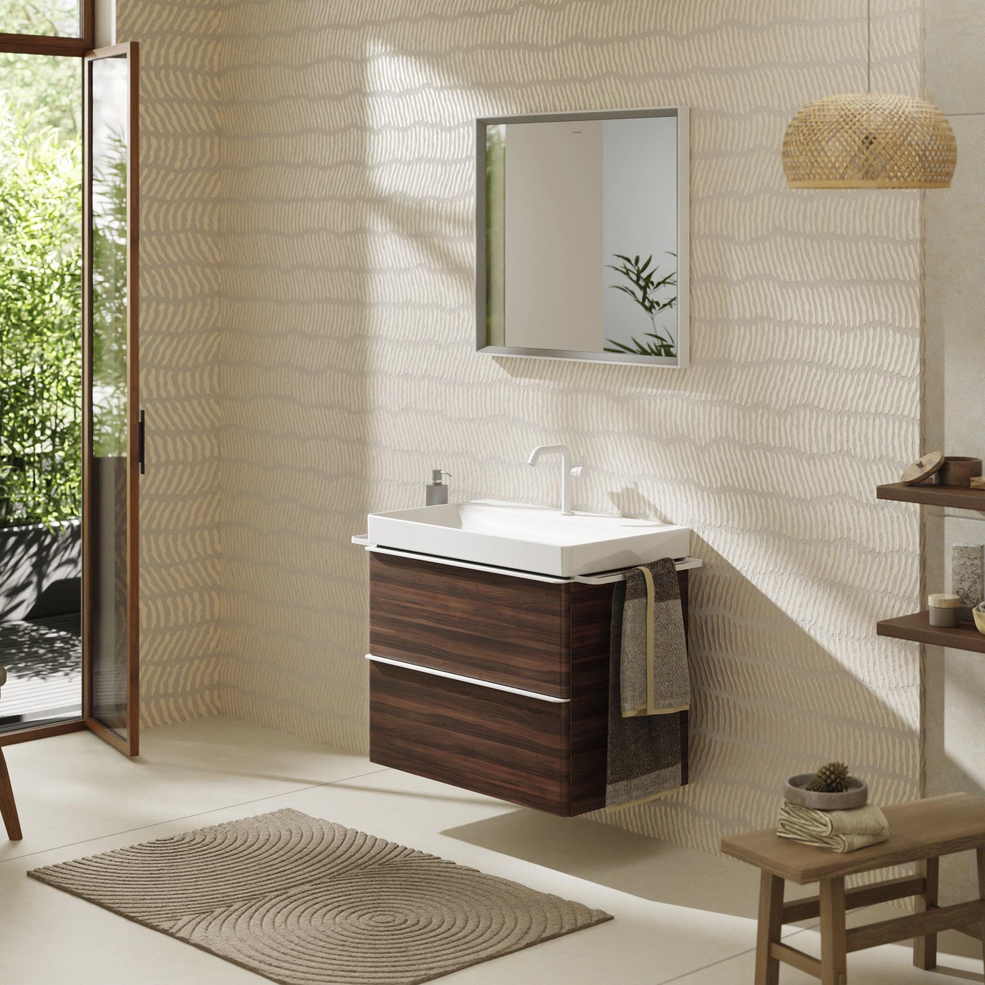 Hansgrohe Xelu Q szafka 78 cm podumywalkowa wisząca ciemny orzech/biały mat 54030700