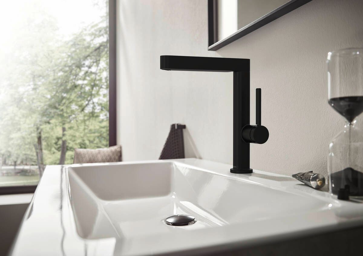 Hansgrohe Finoris bateria umywalkowa stojąca wysoka EcoSmart czarny mat 76060670