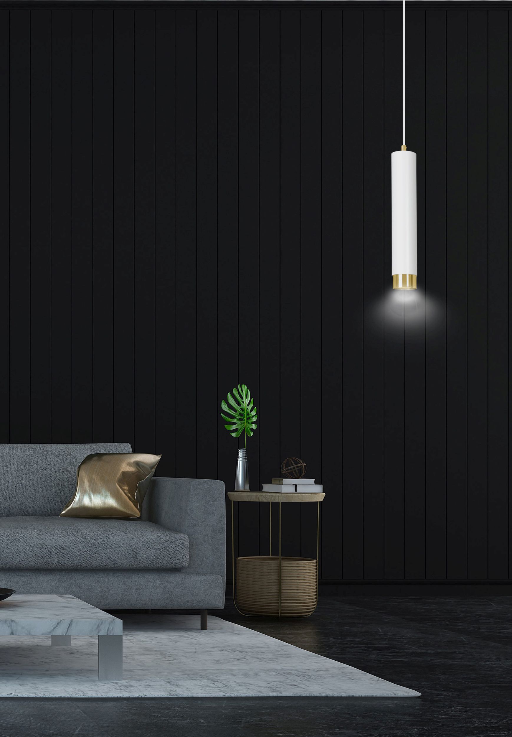 Emibig Kibo lampa wisząca 1x8 W biała-złota 642/1 - Wysyłka w 24h
